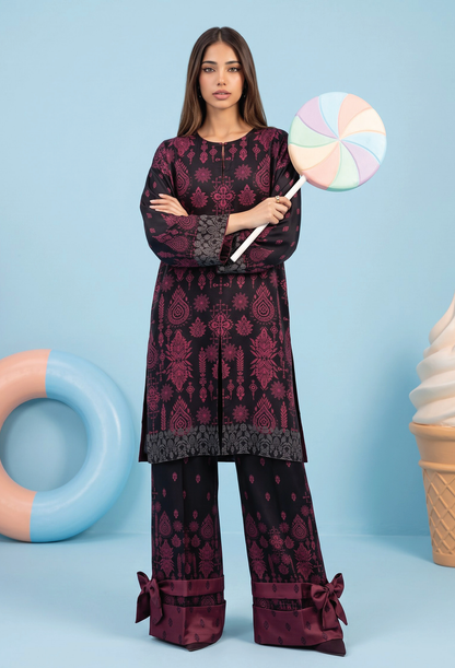 Zesh Winter Essential Printed Silk 2PC