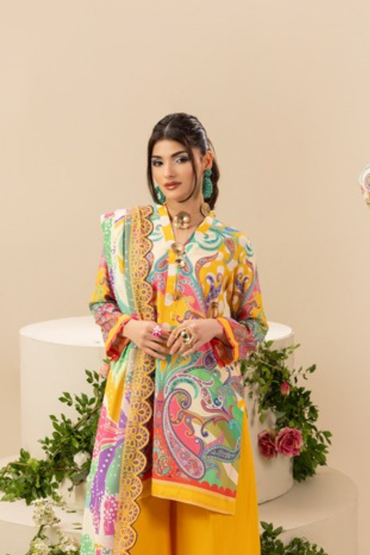 Paltar Printed Slub Linen 3PC