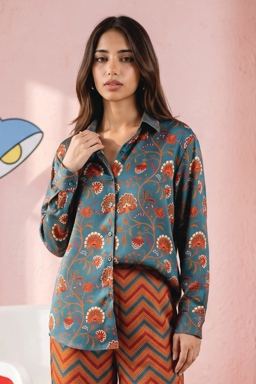 Zesh Printed Silk 2PC