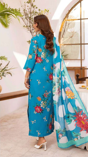 Coral Premium Doria Printed Lawn 3-PC