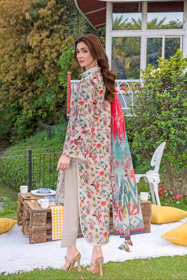 Wania Gold Printed Lawn 3PC