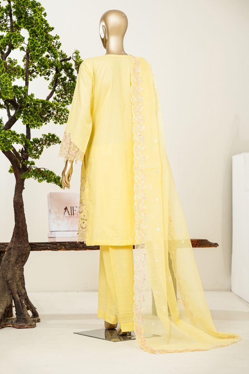 Aifa Luxury Emb Laserkari Dyed Lawn 3PC