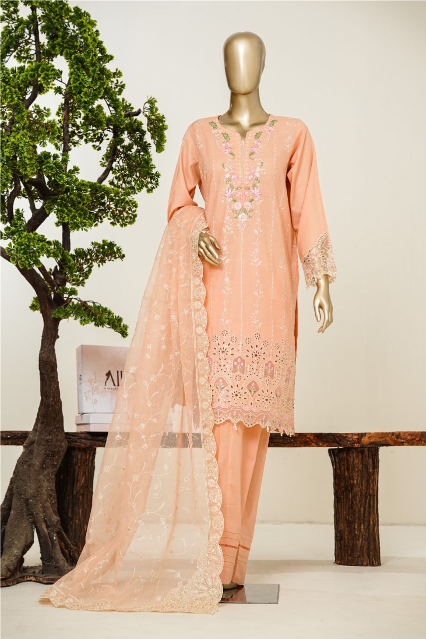 Aifa Luxury Emb Laserkari Dyed Lawn 3PC