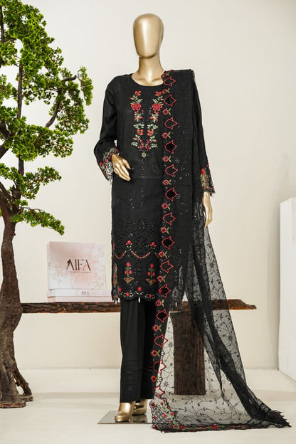 Aifa Luxury Emb Laserkari Dyed Lawn 3PC