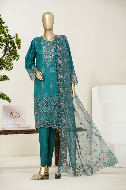 Aifa Luxury Emb Laserkari Dyed Lawn 3PC