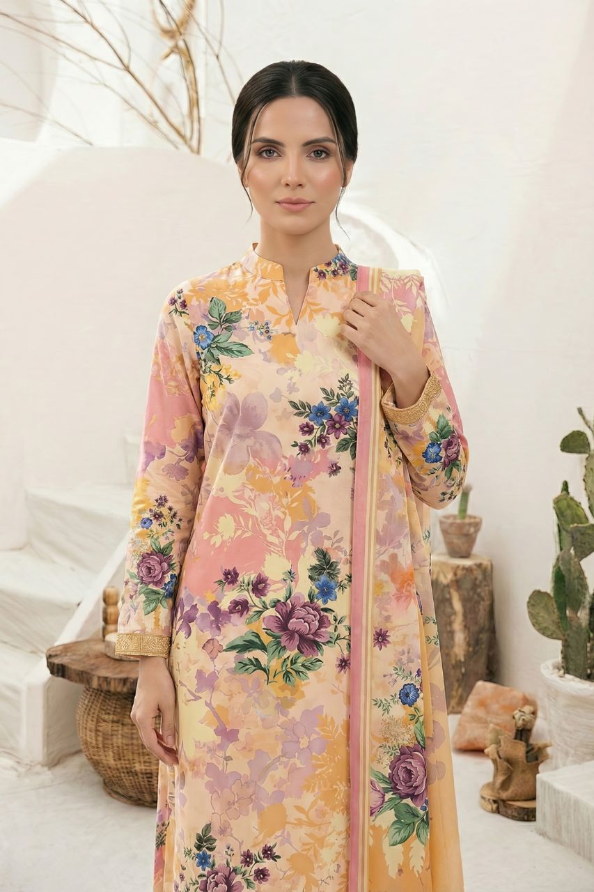 Classics By Motifz Digital Printed Lawn 3PC