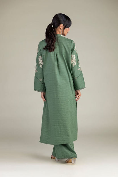 Khaadi Plain Embroidered Stitched Lawn 3PC