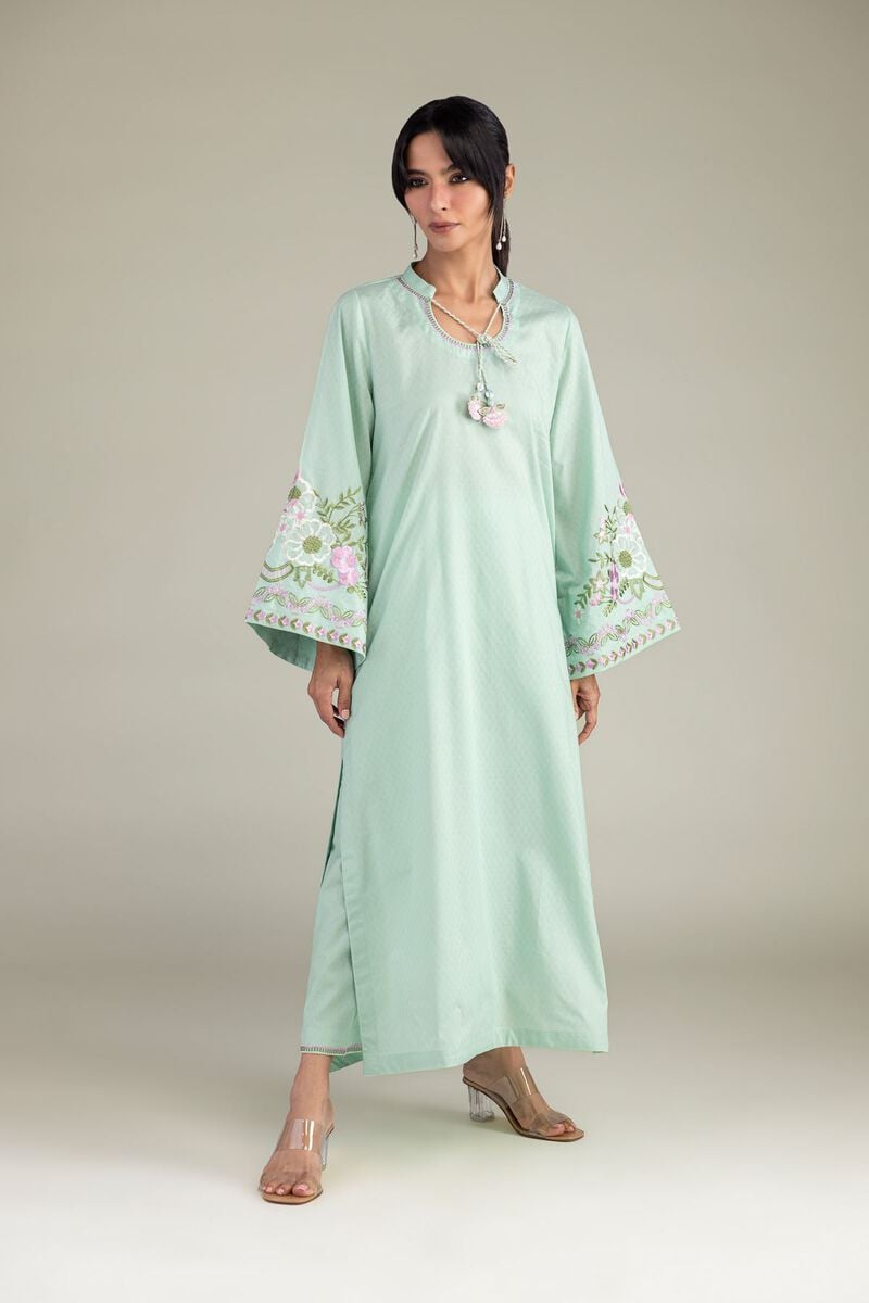 Khaadi Plain Embroidered Stitched Lawn 3PC