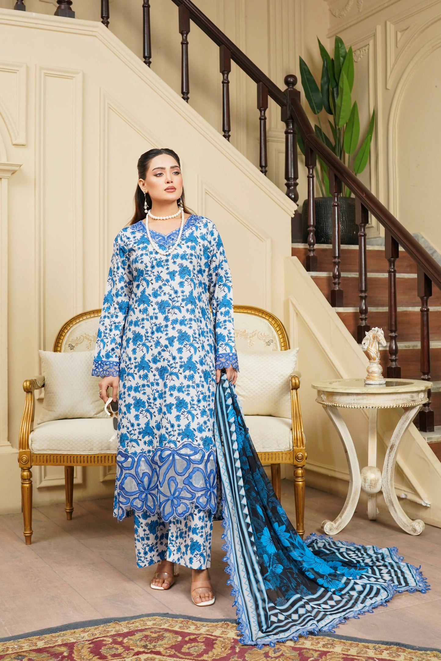 Moco By Anaya Noor Emb & Digital Printed Lawn 3PC