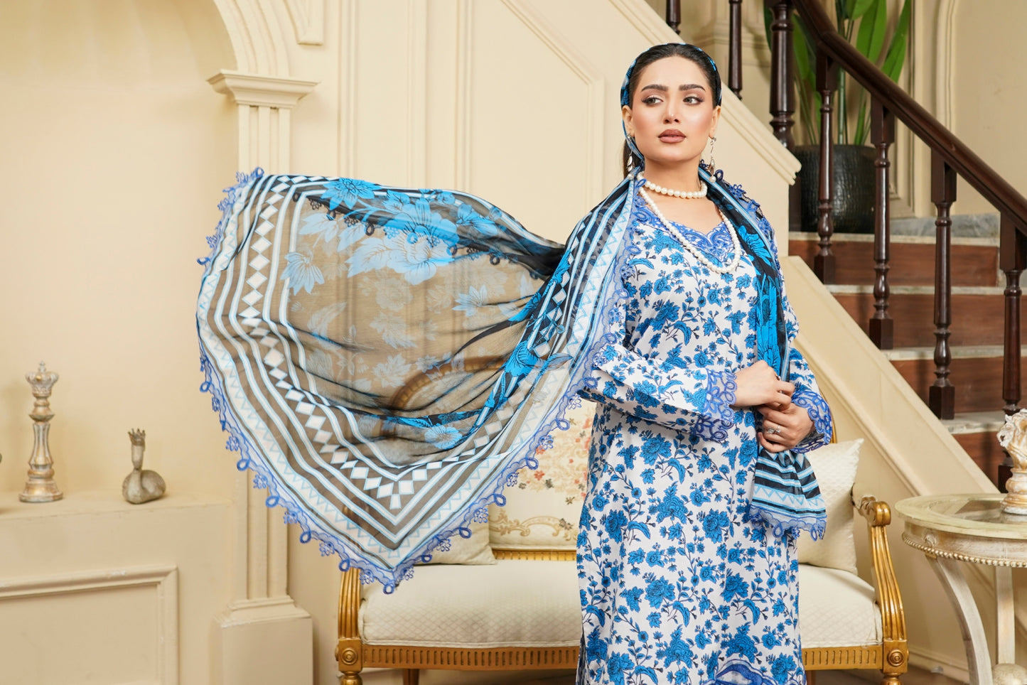 Moco By Anaya Noor Emb & Digital Printed Lawn 3PC