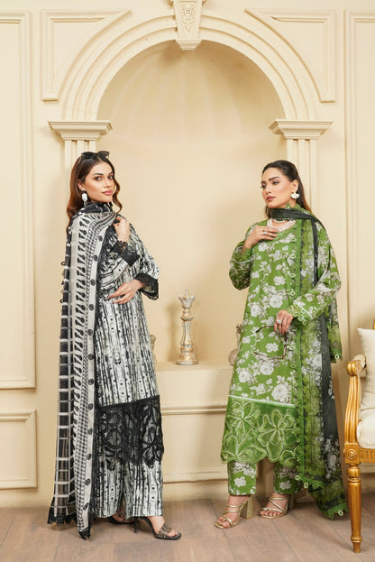 Moco By Anaya Noor Emb & Digital Printed Lawn 3PC