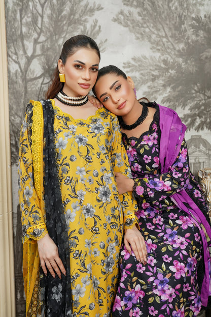 Moco By Anaya Noor Emb & Digital Printed Lawn 3PC