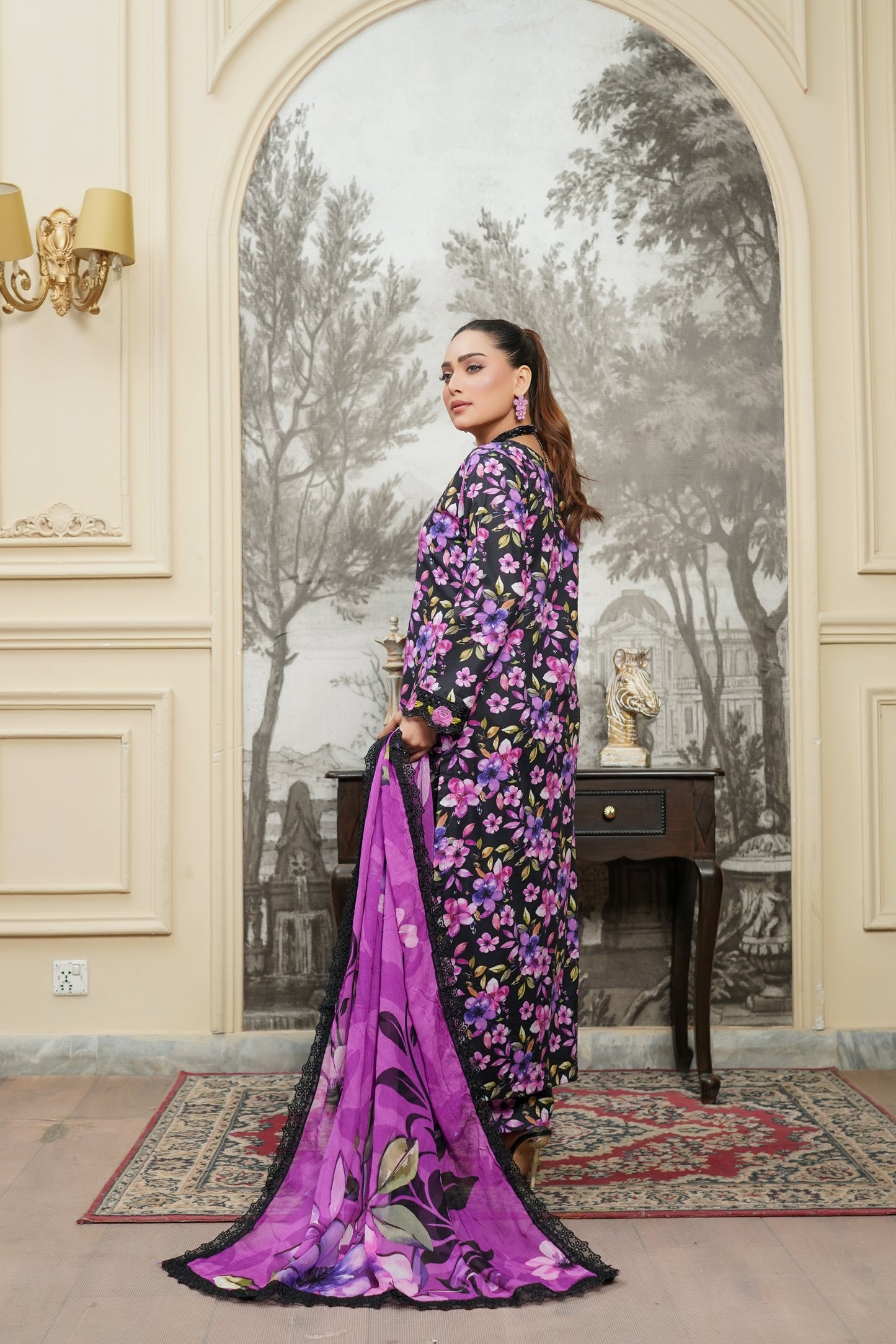 Moco By Anaya Noor Emb & Digital Printed Lawn 3PC