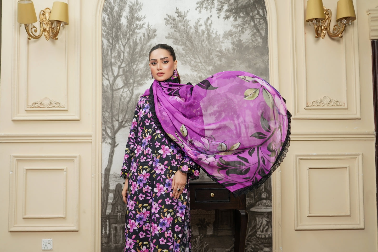 Moco By Anaya Noor Emb & Digital Printed Lawn 3PC
