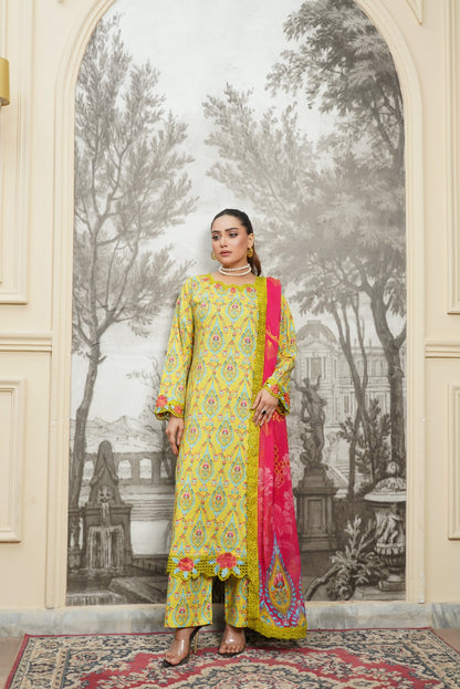 Moco By Anaya Noor Emb & Digital Printed Lawn 3PC
