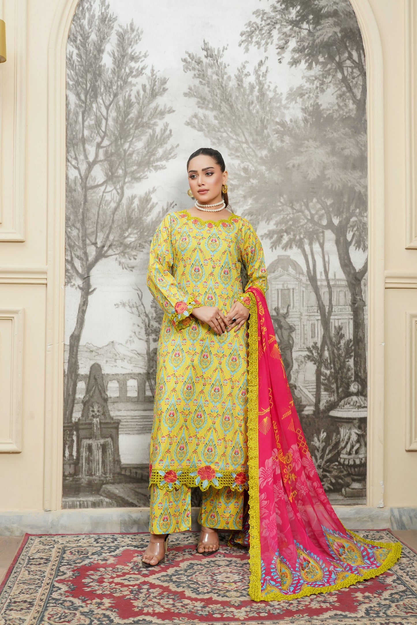 Moco By Anaya Noor Emb & Digital Printed Lawn 3PC
