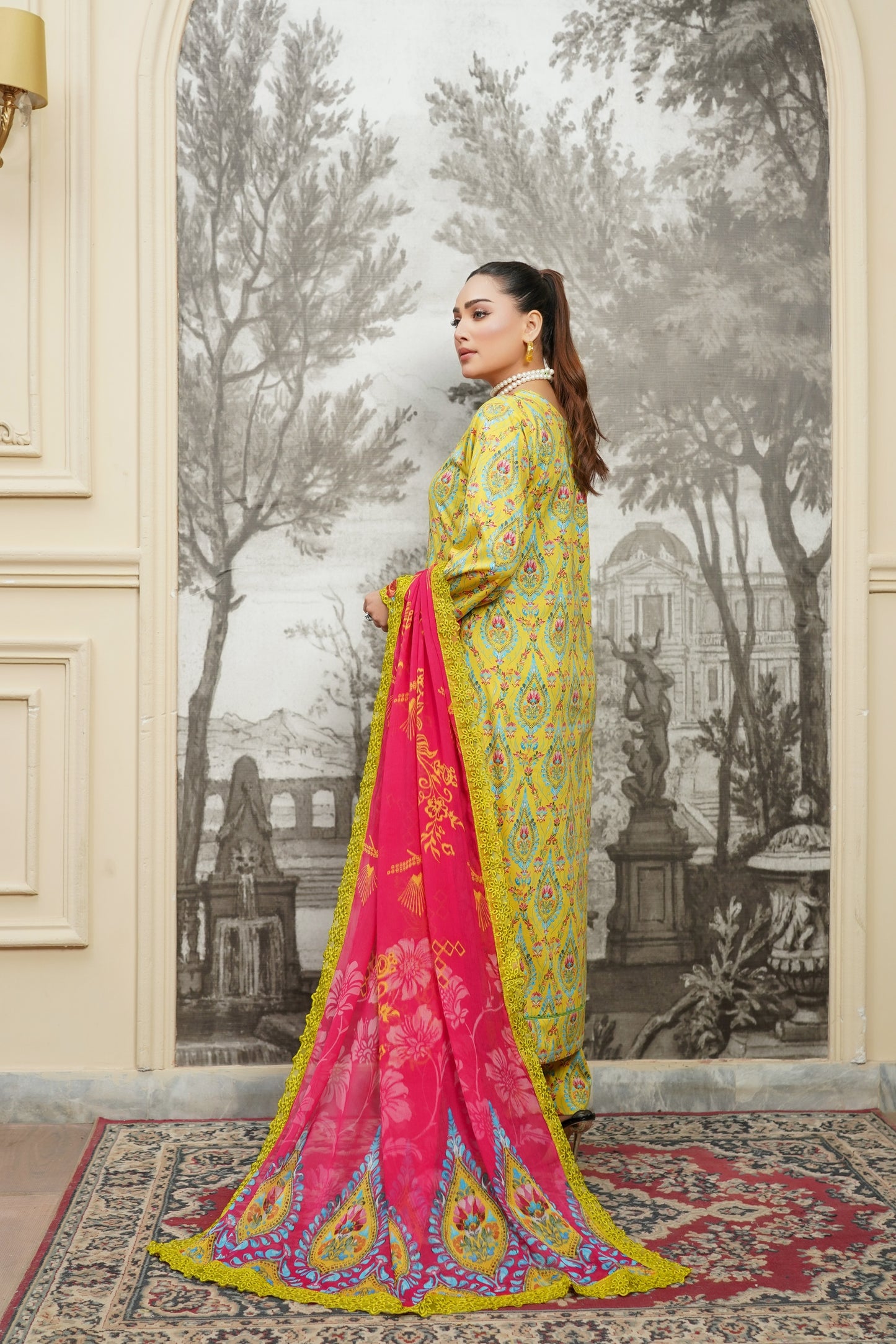 Moco By Anaya Noor Emb & Digital Printed Lawn 3PC