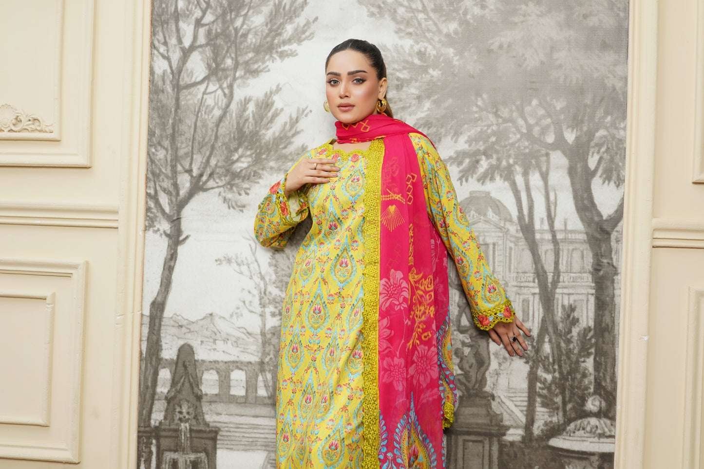 Moco By Anaya Noor Emb & Digital Printed Lawn 3PC