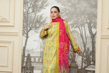 Moco By Anaya Noor Emb & Digital Printed Lawn 3PC