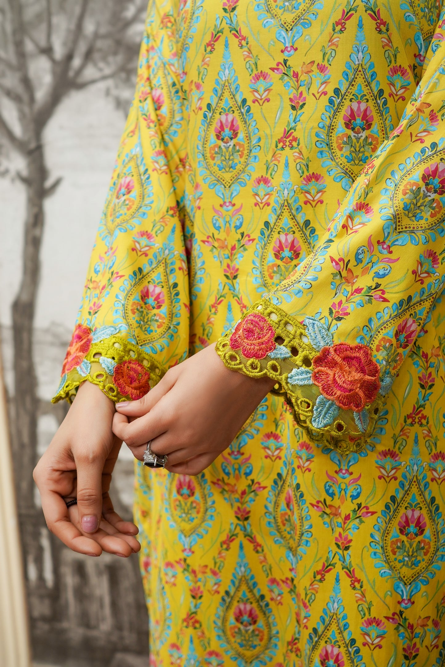 Moco By Anaya Noor Emb & Digital Printed Lawn 3PC
