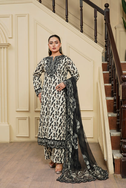 Moco By Anaya Noor Emb & Digital Printed Lawn 3PC