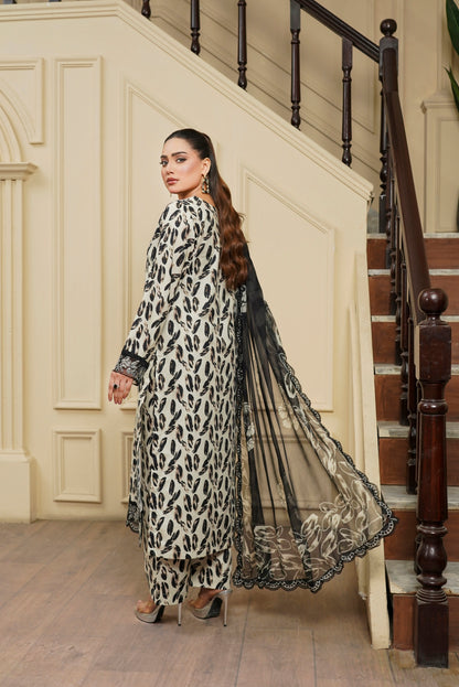 Moco By Anaya Noor Emb & Digital Printed Lawn 3PC