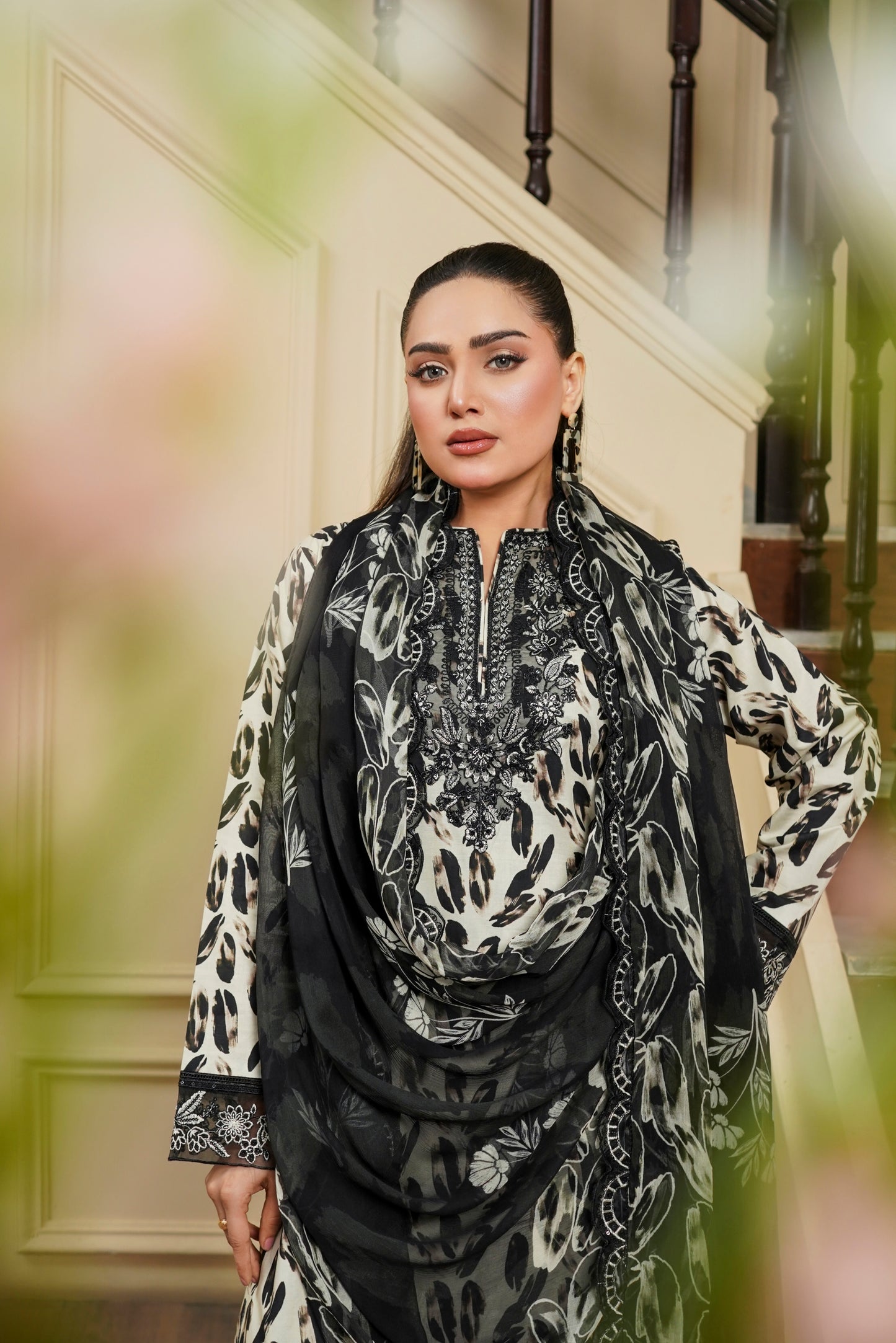 Moco By Anaya Noor Emb & Digital Printed Lawn 3PC