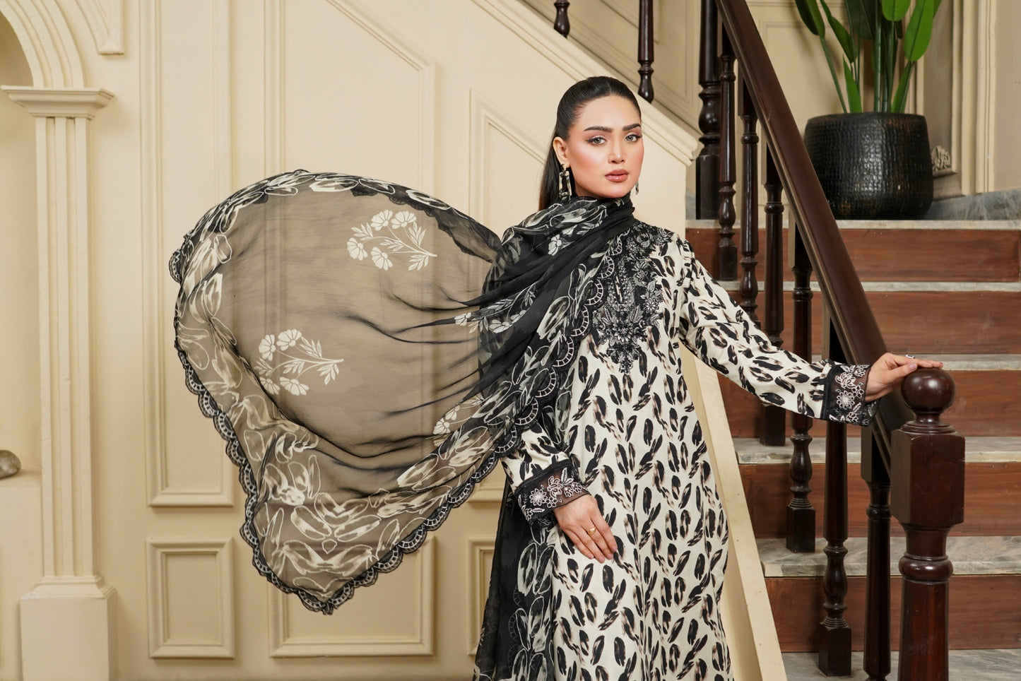 Moco By Anaya Noor Emb & Digital Printed Lawn 3PC