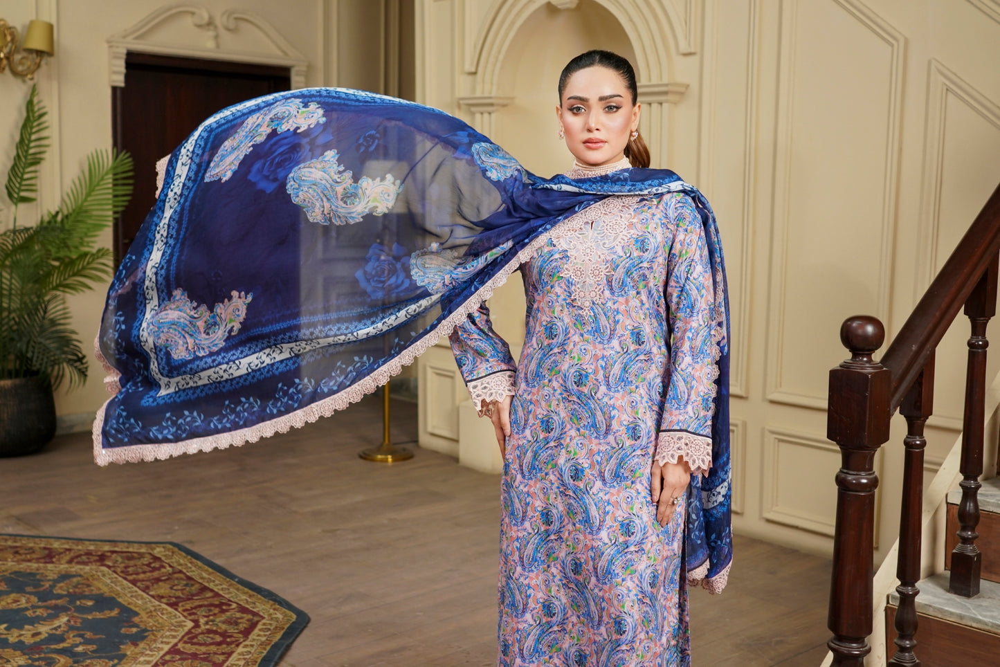 Moco By Anaya Noor Emb & Digital Printed Lawn 3PC