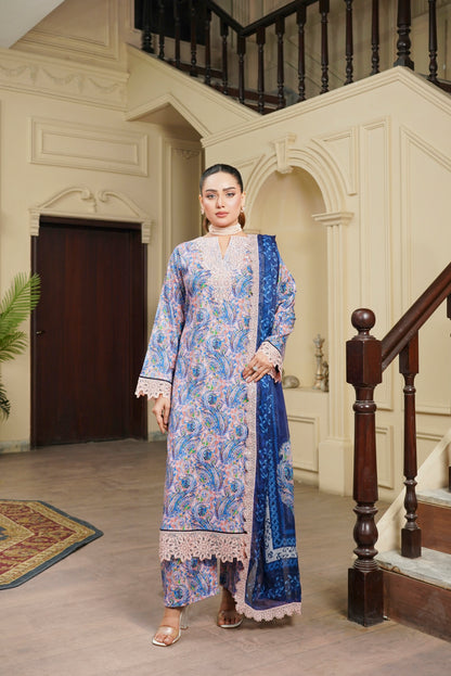 Moco By Anaya Noor Emb & Digital Printed Lawn 3PC