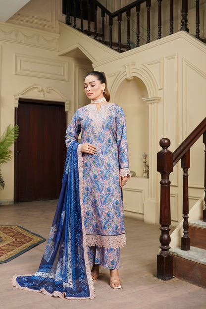 Moco By Anaya Noor Emb & Digital Printed Lawn 3PC