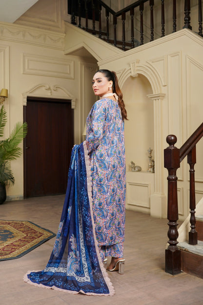 Moco By Anaya Noor Emb & Digital Printed Lawn 3PC