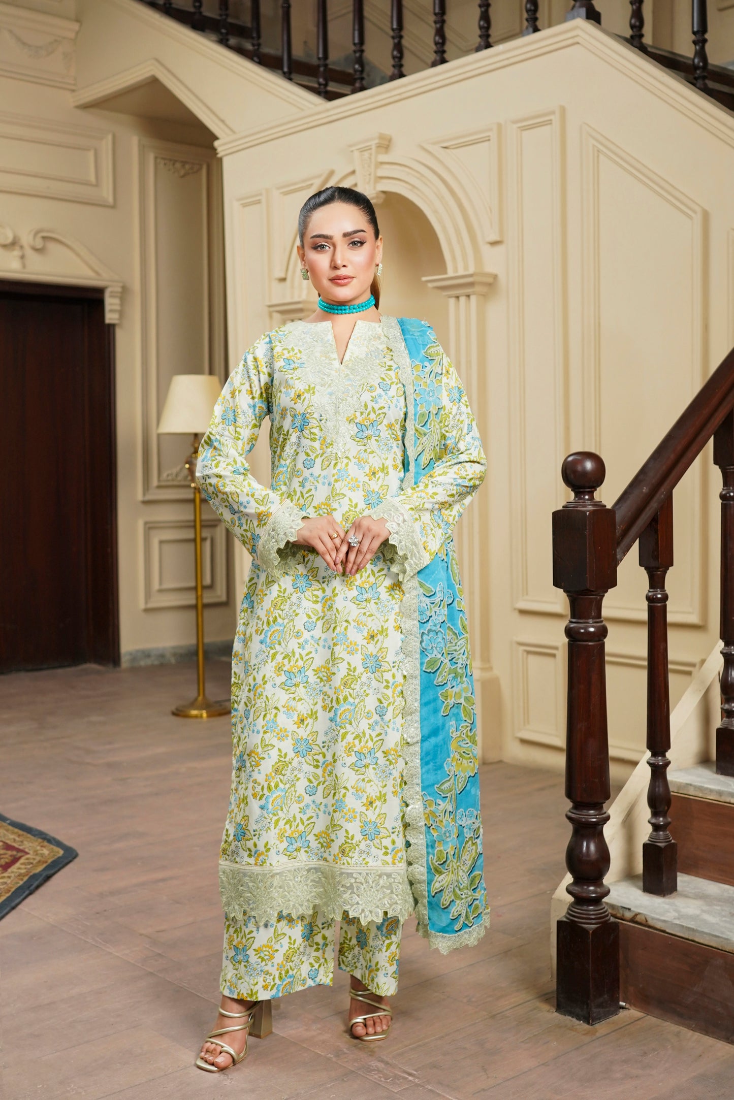 Moco By Anaya Noor Emb & Digital Printed Lawn 3PC