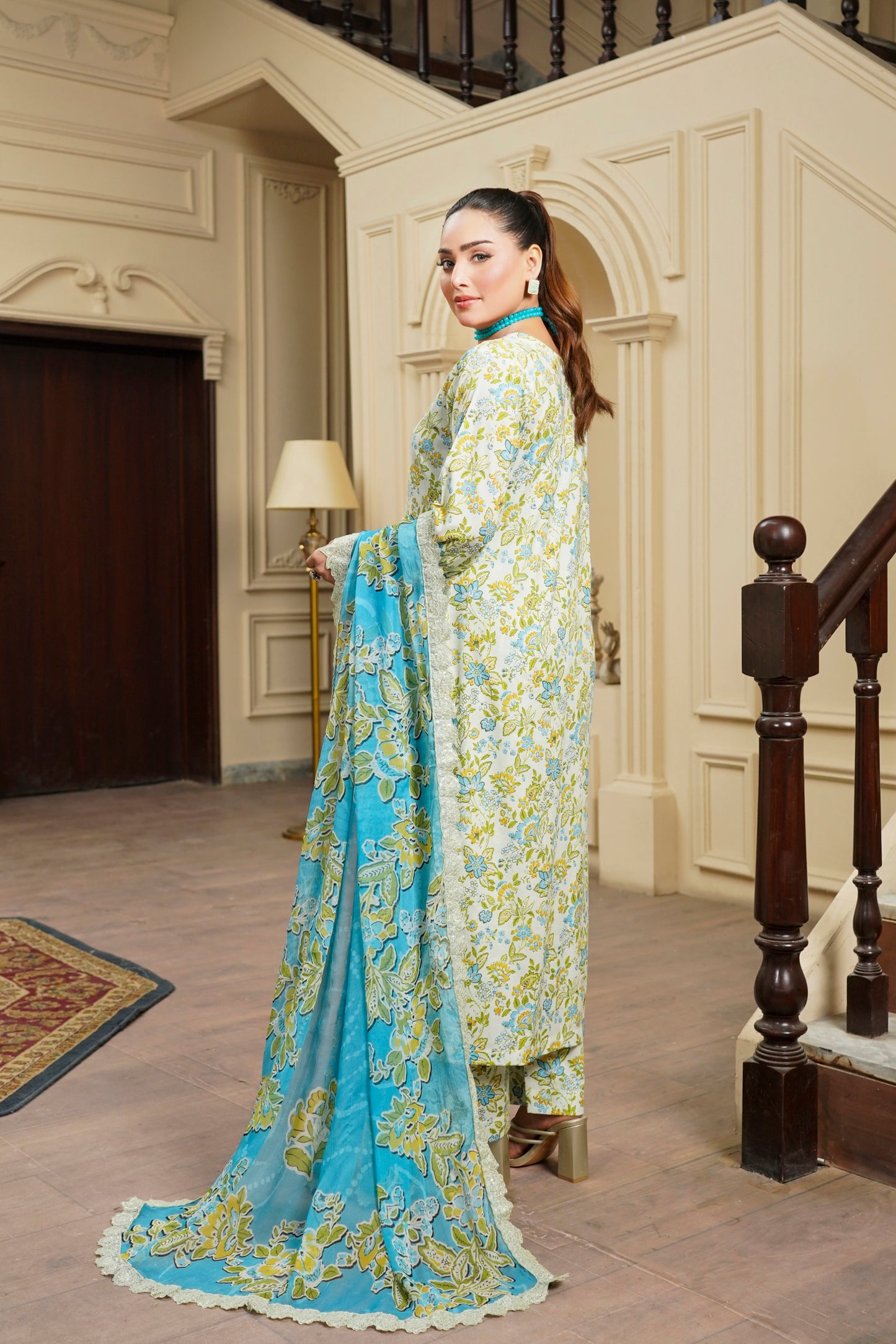 Moco By Anaya Noor Emb & Digital Printed Lawn 3PC
