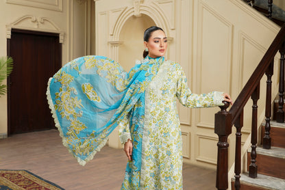 Moco By Anaya Noor Emb & Digital Printed Lawn 3PC