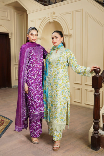 Moco By Anaya Noor Emb & Digital Printed Lawn 3PC