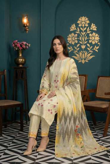 Monaco By Anaya Noor Embroidered Chickenkari Lawn 3PC