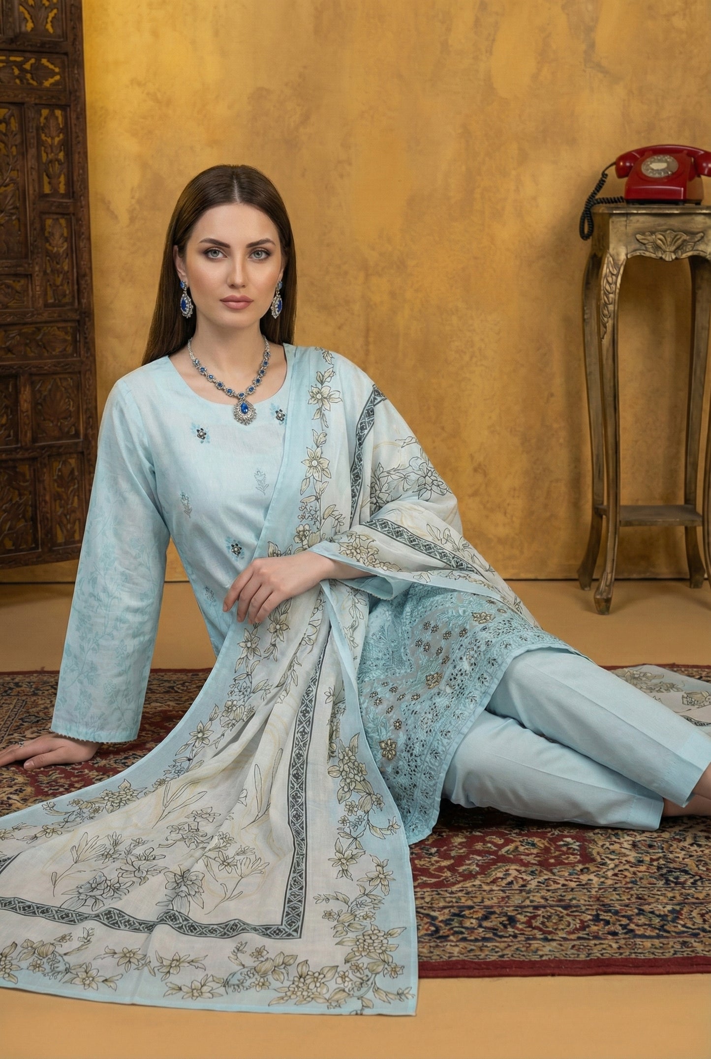 Monaliza By Anaya Noor Luxury Embroidered Lawn 3PC