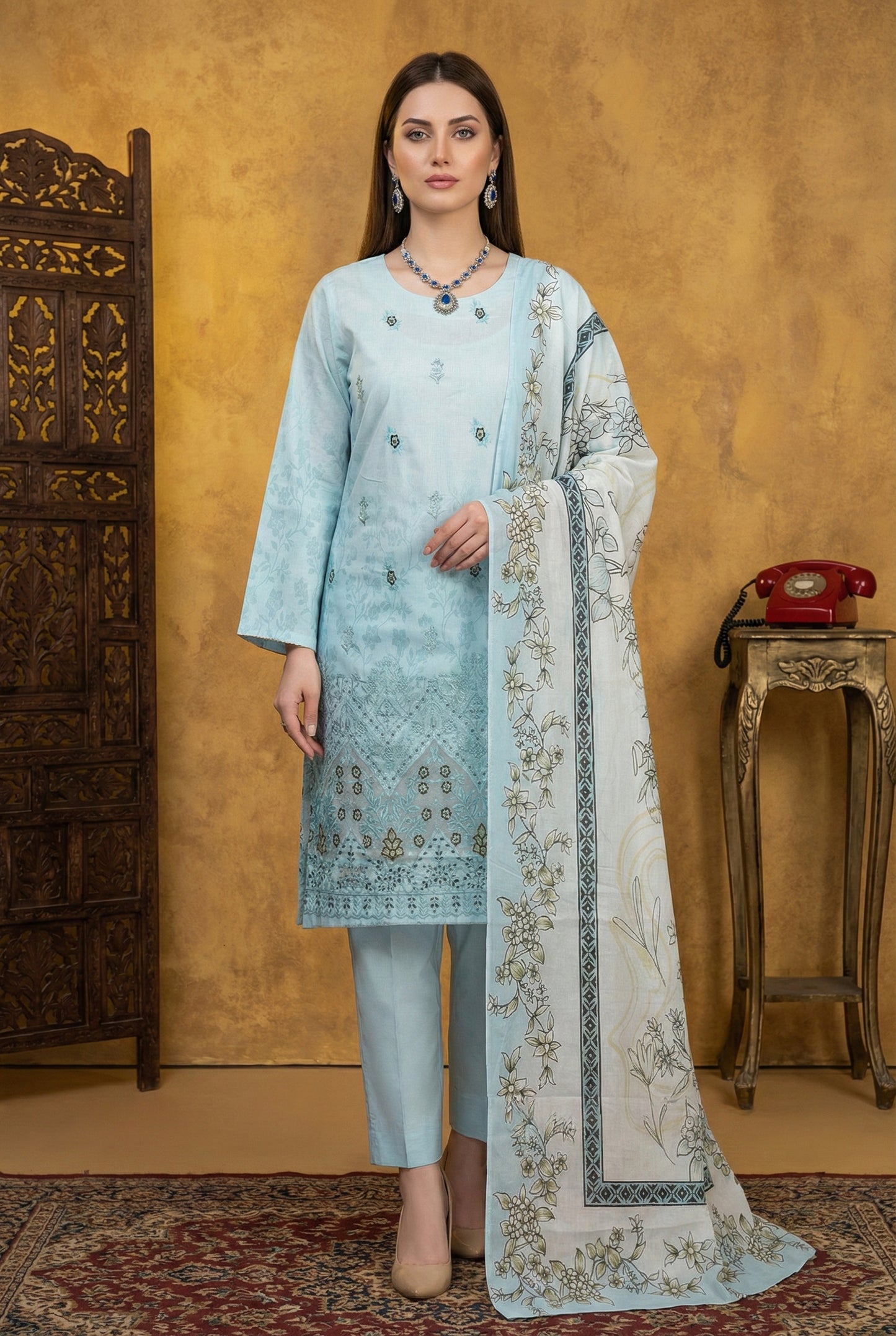 Monaliza By Anaya Noor Luxury Embroidered Lawn 3PC