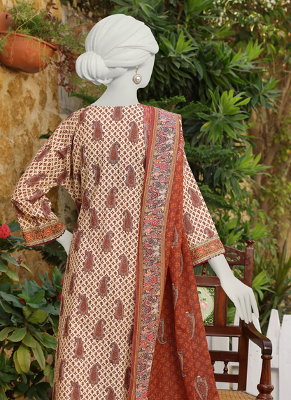 Almeerah Digital Printed Stripe Dora 3PC