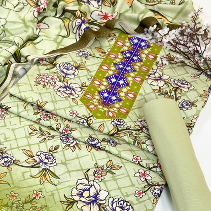 Kayseria Digital Printed Bana Dora Linen 3PC