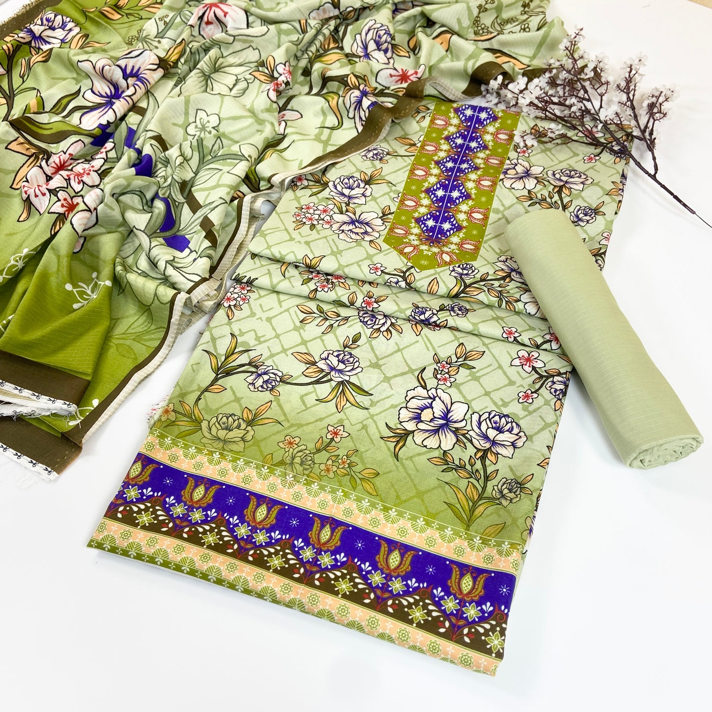 Kayseria Digital Printed Bana Dora Linen 3PC