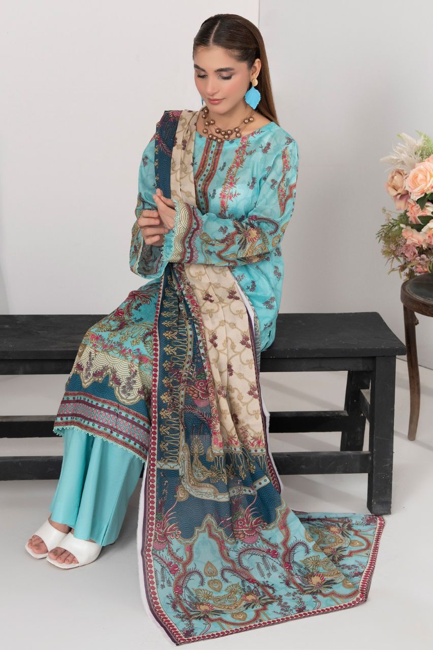 Mojo Berry By Marooj Digital Printed Lawn 3PC