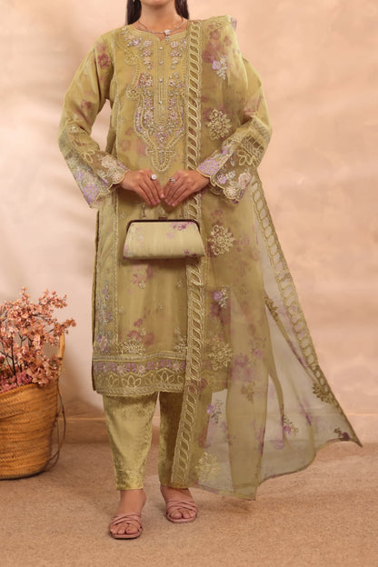 Afsanah By Pak Fabrics Luxury Embroidered Organza Stitched 3PC