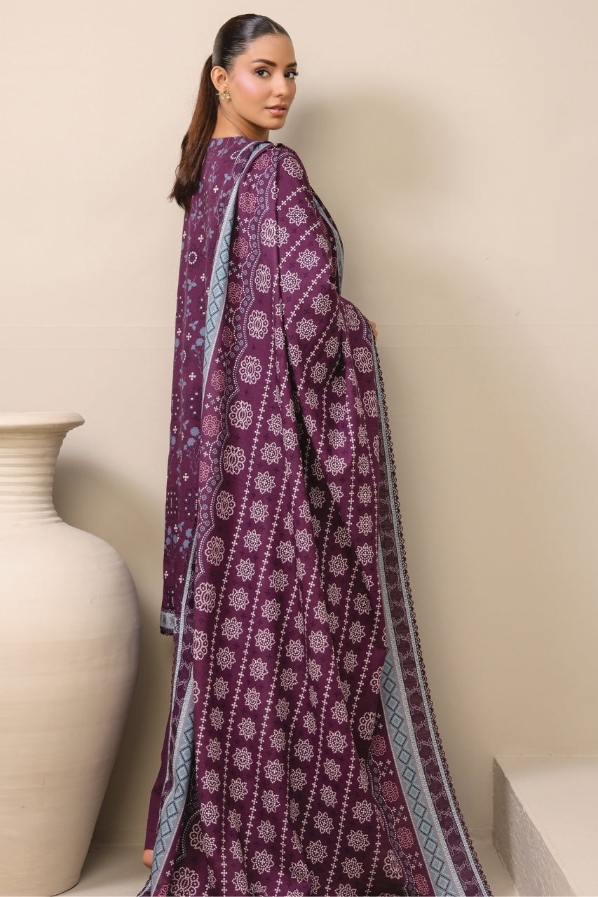 Raqs By Uneq Digital Printed Slub Khaddar 3PC