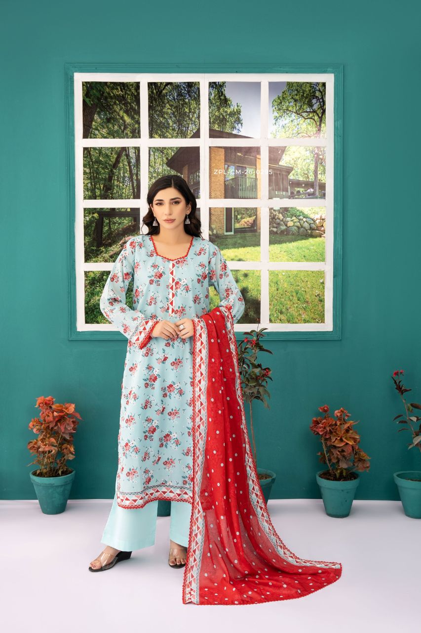Zesh Airjet Printed Lawn 3PC