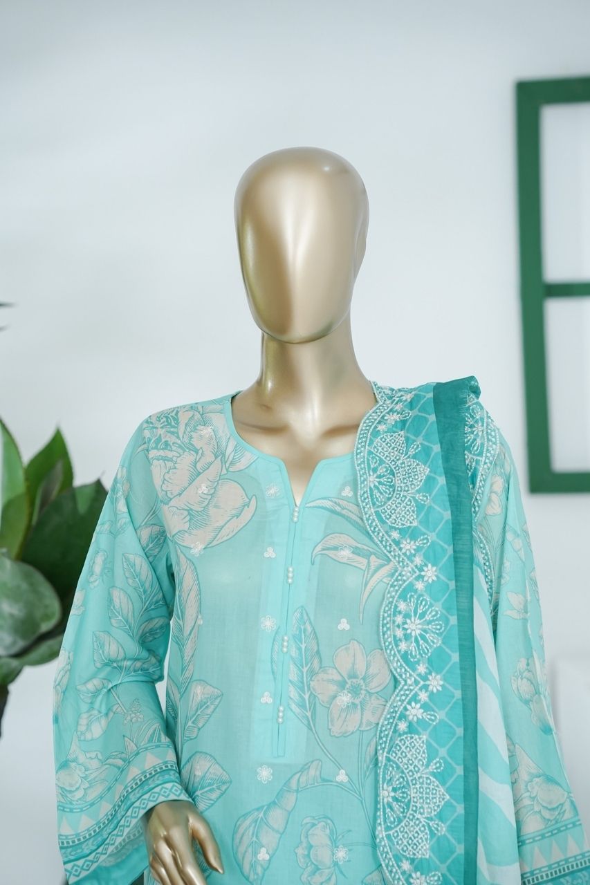 Umang By Aifa Printed & Chickenkari Emb Lawn 3PC
