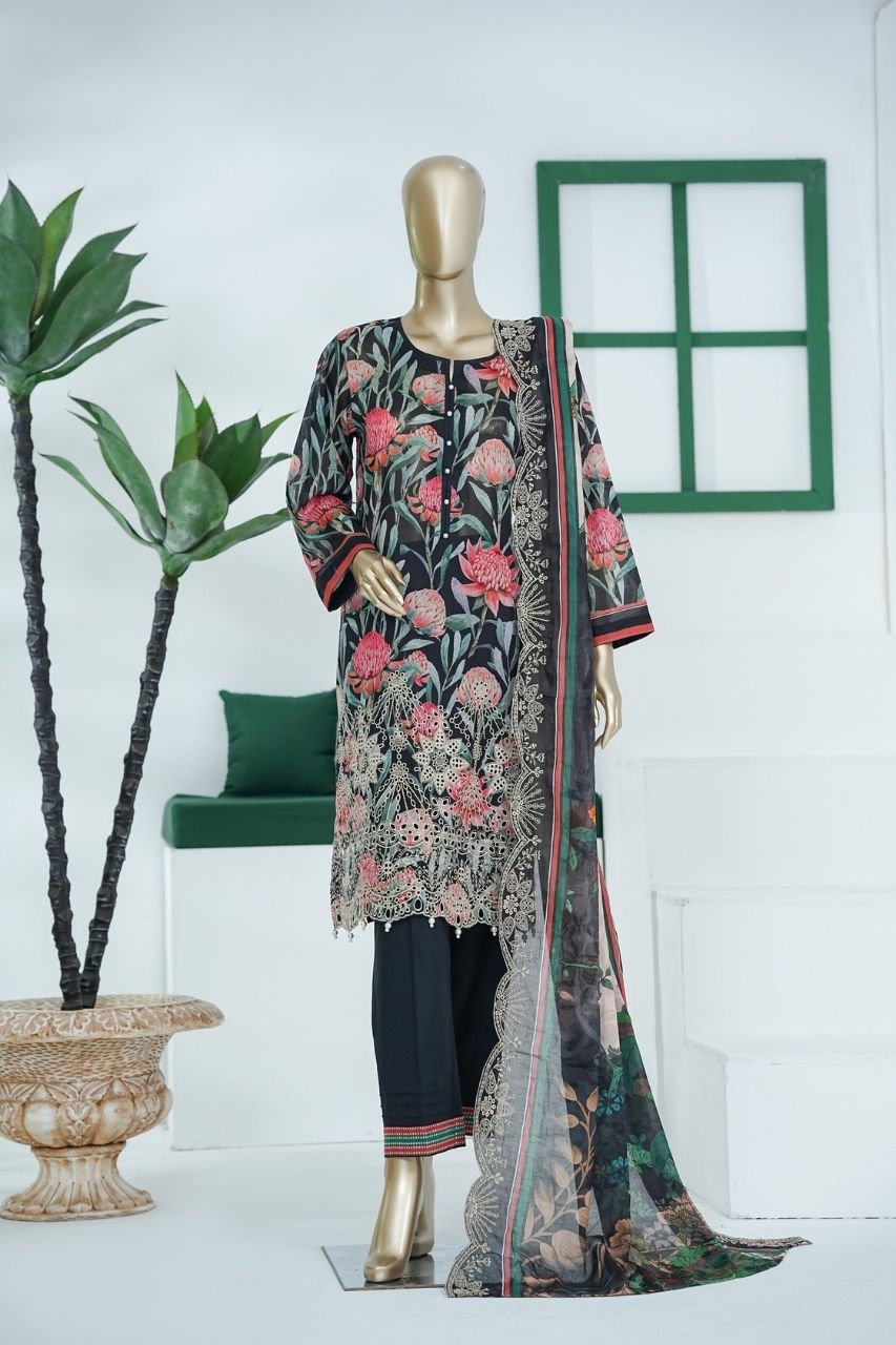 Umang By Aifa Printed & Chickenkari Emb Lawn 3PC