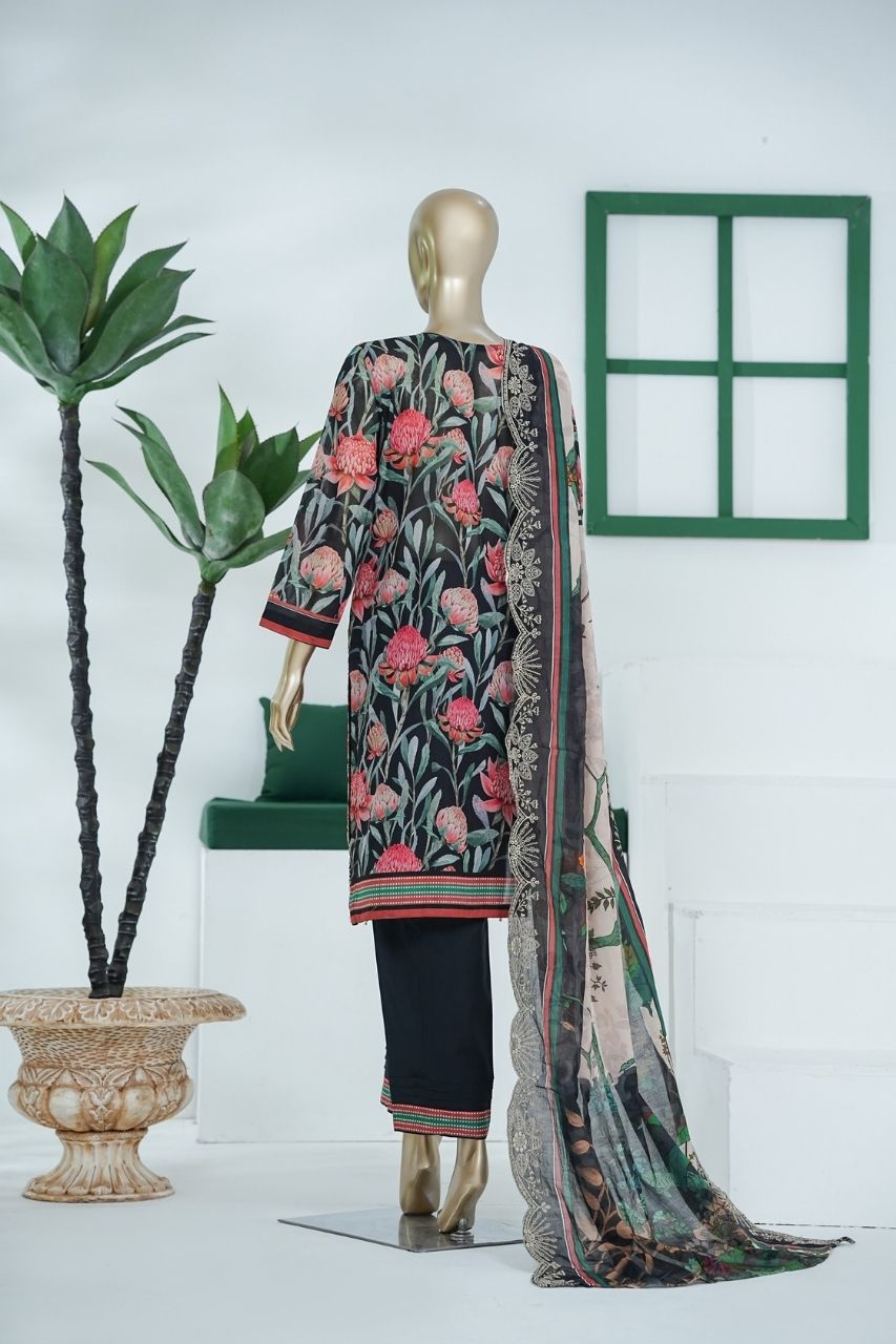 Umang By Aifa Printed & Chickenkari Emb Lawn 3PC