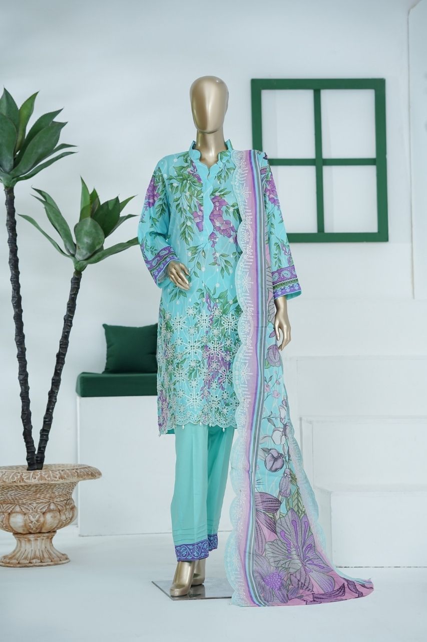 Umang By Aifa Printed & Chickenkari Emb Lawn 3PC
